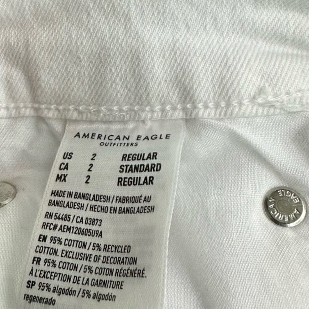 American Eagle 90’s straight Jeans white Size 2 Regular - Picture 7 of 9